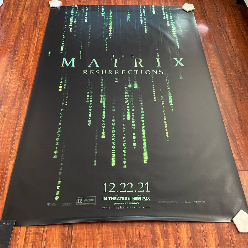 KeanuReeves Digital Rain MATRIX 4 RESURRECTIONS 2021 Bus Stop Movie Poster 48x70